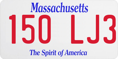 MA license plate 150LJ3