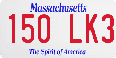 MA license plate 150LK3