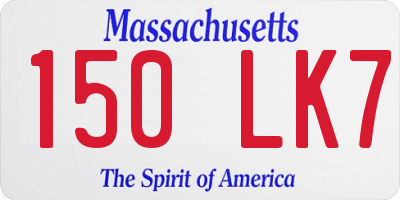 MA license plate 150LK7