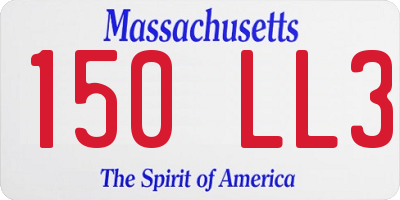 MA license plate 150LL3