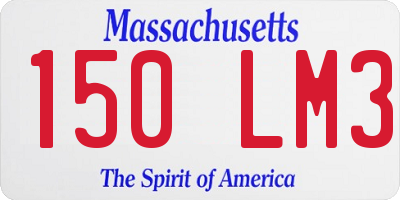 MA license plate 150LM3
