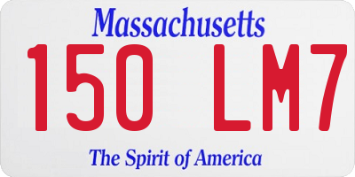MA license plate 150LM7