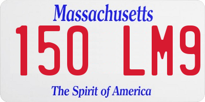 MA license plate 150LM9