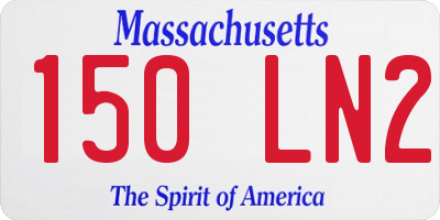 MA license plate 150LN2