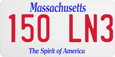 MA license plate 150LN3