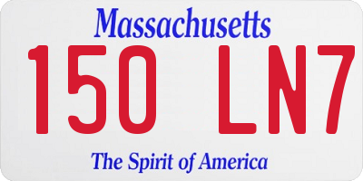 MA license plate 150LN7