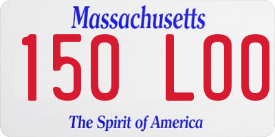 MA license plate 150LO0