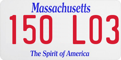 MA license plate 150LO3