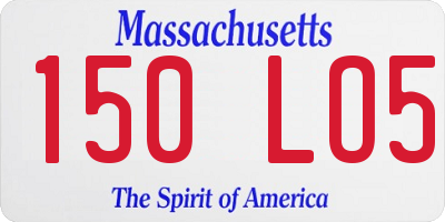 MA license plate 150LO5