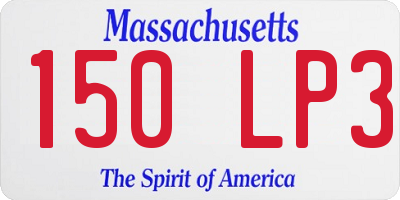 MA license plate 150LP3