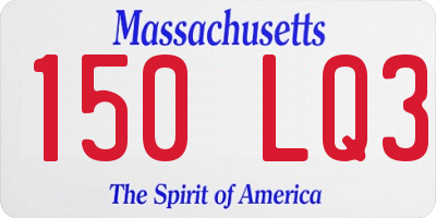 MA license plate 150LQ3