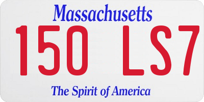 MA license plate 150LS7