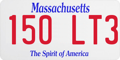 MA license plate 150LT3