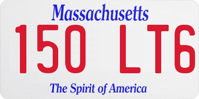 MA license plate 150LT6