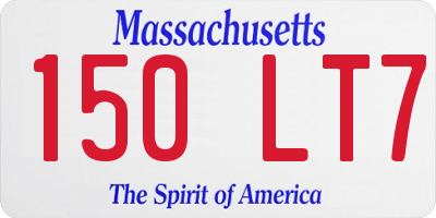 MA license plate 150LT7