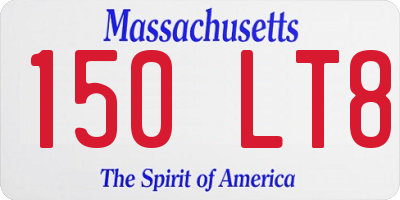 MA license plate 150LT8