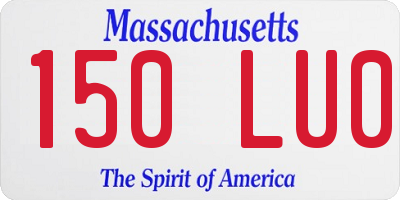 MA license plate 150LU0