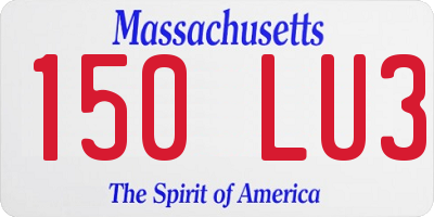 MA license plate 150LU3