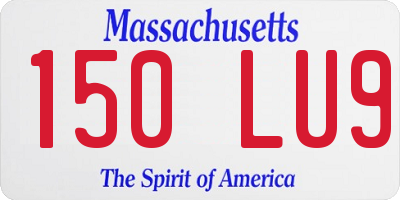 MA license plate 150LU9