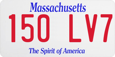 MA license plate 150LV7