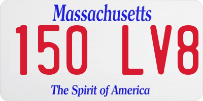 MA license plate 150LV8
