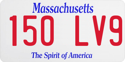 MA license plate 150LV9