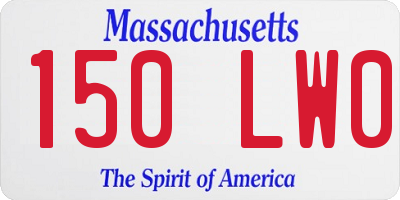 MA license plate 150LW0