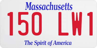 MA license plate 150LW1
