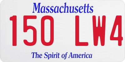 MA license plate 150LW4