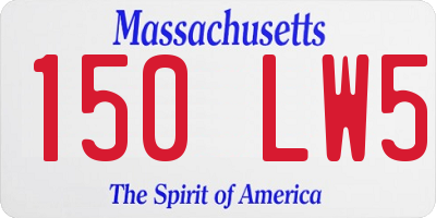 MA license plate 150LW5