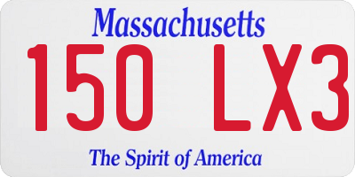 MA license plate 150LX3