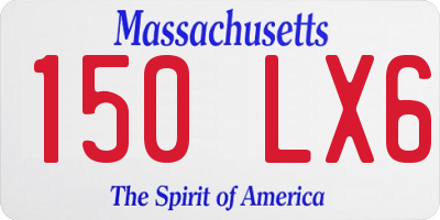 MA license plate 150LX6