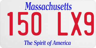 MA license plate 150LX9