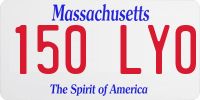MA license plate 150LY0