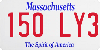 MA license plate 150LY3