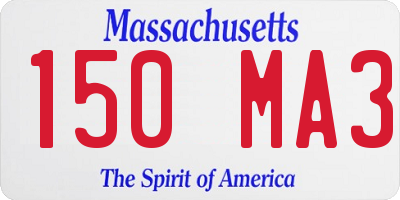 MA license plate 150MA3