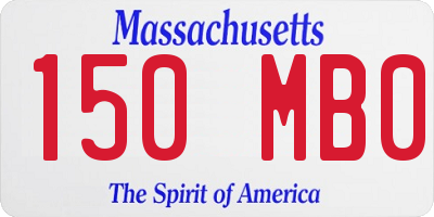 MA license plate 150MB0