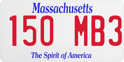 MA license plate 150MB3