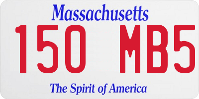 MA license plate 150MB5