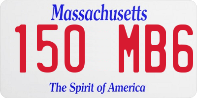 MA license plate 150MB6