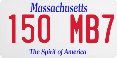 MA license plate 150MB7