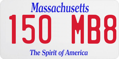 MA license plate 150MB8