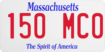 MA license plate 150MC0