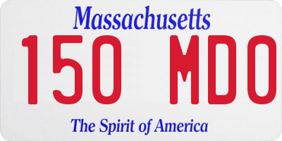MA license plate 150MD0
