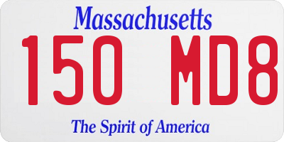 MA license plate 150MD8
