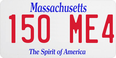 MA license plate 150ME4