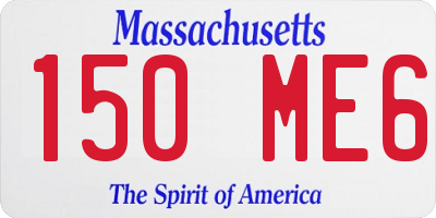 MA license plate 150ME6