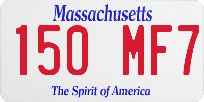 MA license plate 150MF7