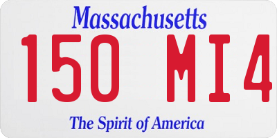 MA license plate 150MI4