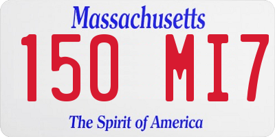 MA license plate 150MI7
